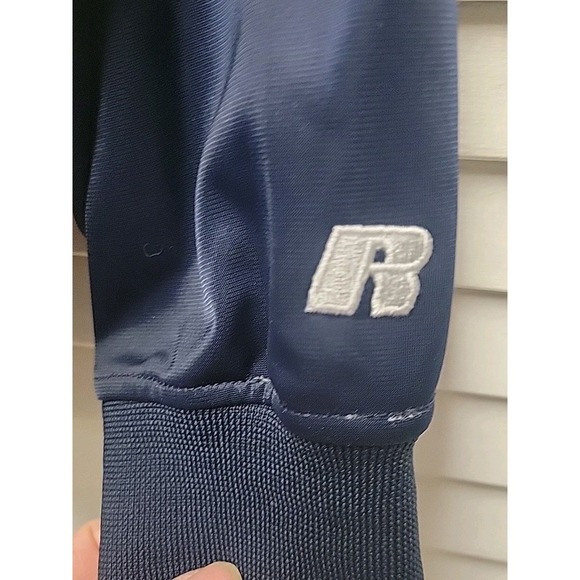 Vtg Russell Athletic Penn State Satin Track Jacket SZ L Blue White Nittany Lions - Picture 3 of 8